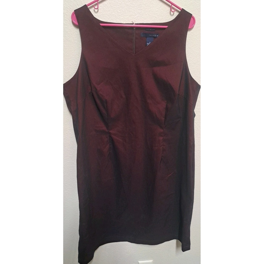 Venezia Stretch Burgundy Ombre Sheath Dress Size 18 Shimmer Knee Length